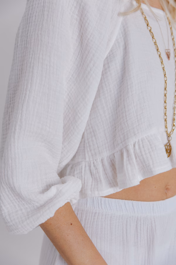 BLUSA IN COTONE E IN LINO