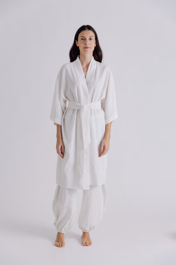 KIMONO LUNGO IN LINO