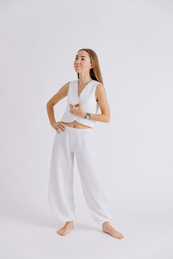 PANTALONE IN COTONE E IN LINO